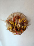 Tableau chapeau de paille fleuri automne — vue de face