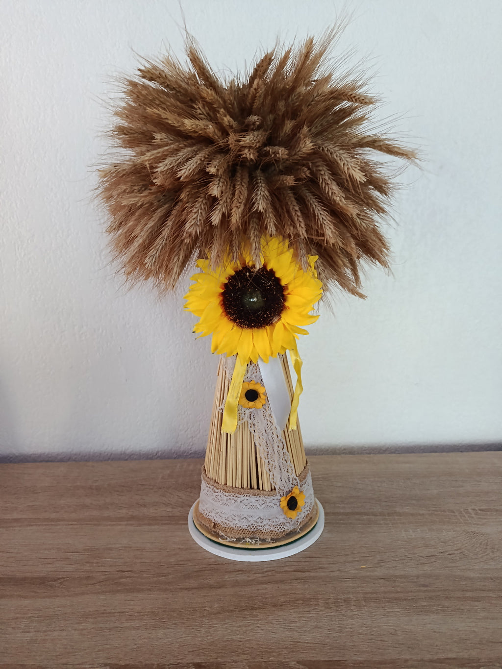 Arbre Décoratif en Épis de Blé et Tournesols
