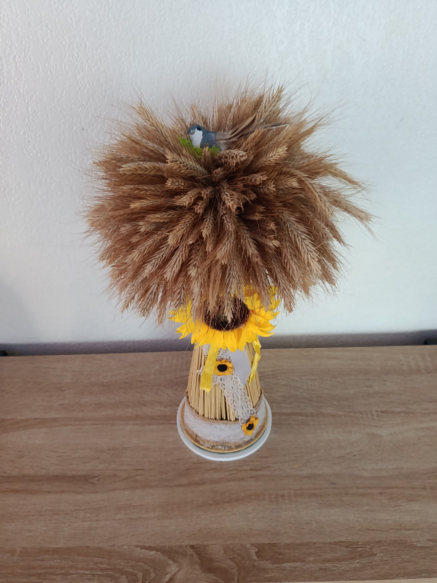 Arbre Décoratif en Épis de Blé et Tournesols
